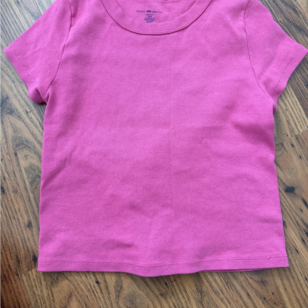 Brandy Melville Pink Cropped T-Shirt